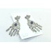 Earrings Silver 925 Sterling Dangle Drop Women Crystal with Foil Handmade B572